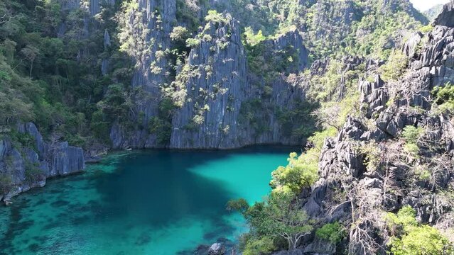 Philippines Palawan Drone View of Lagunes 