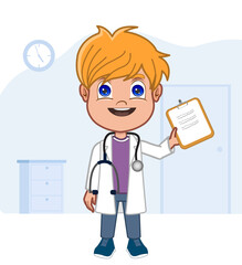 Boy doctor with stethoscope