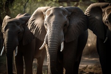Fototapeta na wymiar Beautiful image of African Elephants in Africa