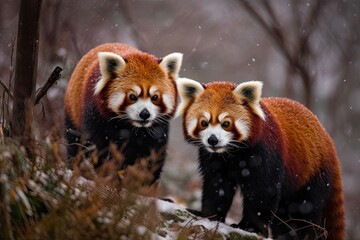 Obraz premium Red pandas in Nepal and China