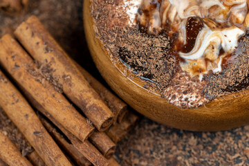 Fresh Yogurt with added chocolate for chocolate flavor