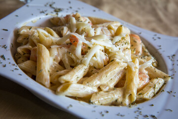 Penne Shrimp Alfredo