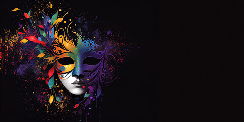 Obraz na płótnie Canvas Beautiful carnival Venetian mask on isolated background. Generative AI