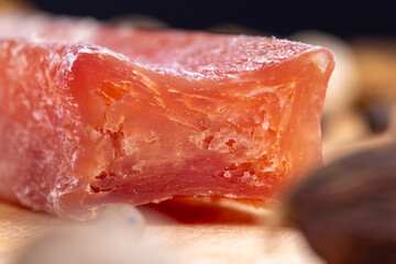 cured sausage made from high-quality chicken broiler fillet