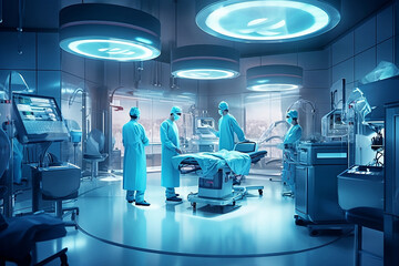 doctor in hospital surgery room modern futuristic health tech medical technology
