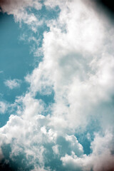 Obraz premium Spring Fluffy White & Gray Clouds – border, background, backdrop, and/or wallpaper