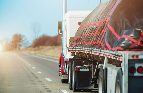 Heavy Duty Cargo Transportation on Top of American Semi Truck Flatbed Trailer