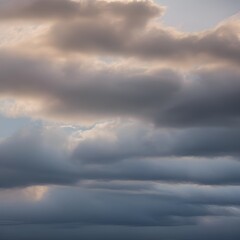 Obraz premium 219 Cloudy Sky: A dreamy and ethereal background featuring cloudy sky in soft and muted colors that create a serene and tranquil atmosphere4, Generative AI