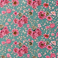 217 Floral Pattern: A feminine and romantic background featuring floral pattern in soft and pastel colors that create a delicate and charming atmosphere2, Generative AI