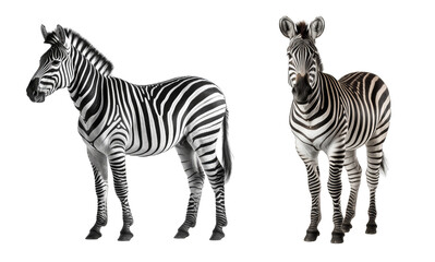 Fototapeta na wymiar Zebra Isolated on Transparent Background - Generative AI 