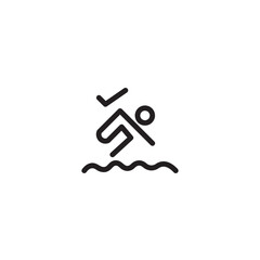 Beach Sea Swimming Outline Icon