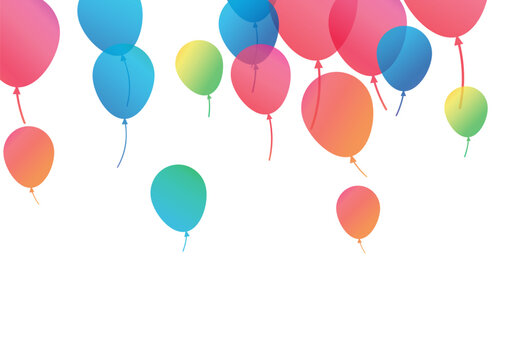 Confetti background with Party poppers and air balloons isolated. Festive vector illustration.Lettering Happy Birthday To You