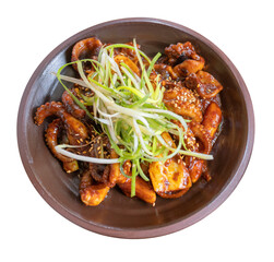Stir-fried webfoot octopus
