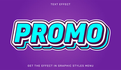 Promo text effect template in 3d style. Suitable for brand or business logo