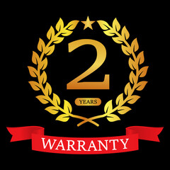 2 years warranty design logo template illustration