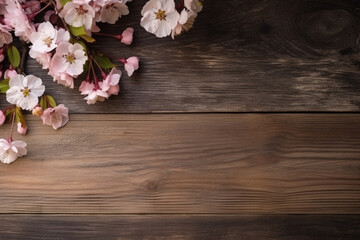 Fototapeta na wymiar Spring Background Cherry Blossom On Branch Flowers. Generative AI.