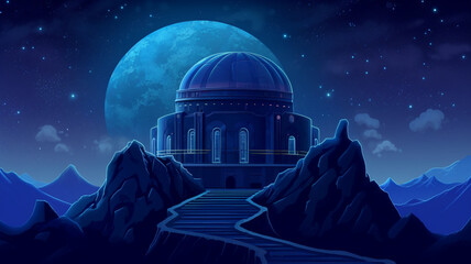 Obraz premium Space telescope building 