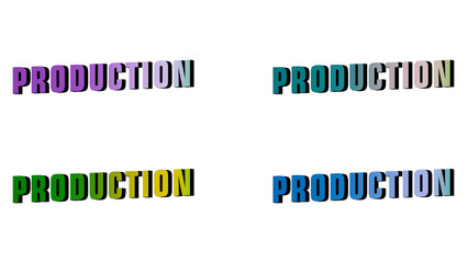 3D representation name production several models different colors