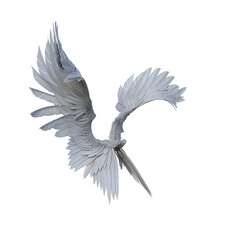 Naklejka premium 3d rendering fantasy white angel wings isolated