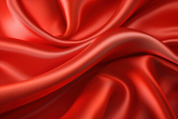 Fototapeta na wymiar Red silk background, Ai generated