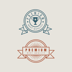 Set of premium quality labels with retro vintage styled design. - Vector.