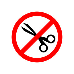  No scissors Icon, no Scissors icon isolated on white background. 