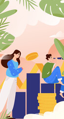 Marketing Planning Business People Flat Vector Concept Operation Hand Drawn Illustration
