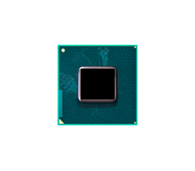 Close up of CPU processor isolated, png file, photo cut out.