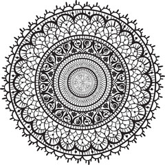 Black and white mandala vector illustration