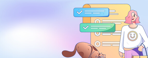 Invite friends to conduct questionnaire survey flat vector concept operation hand drawn illustration
