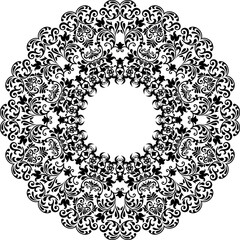 Black and white mandala vector illustration