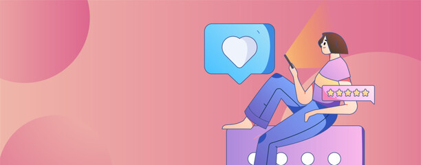 Invite friends to conduct questionnaire survey flat vector concept operation hand drawn illustration
