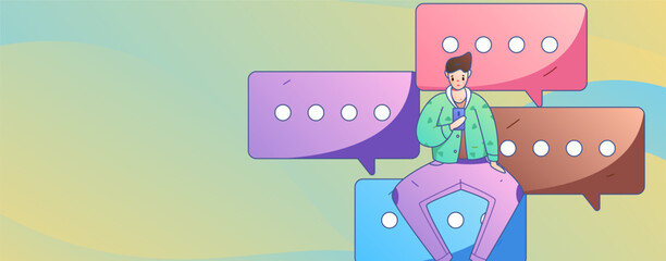 Invite friends to conduct questionnaire survey flat vector concept operation hand drawn illustration
