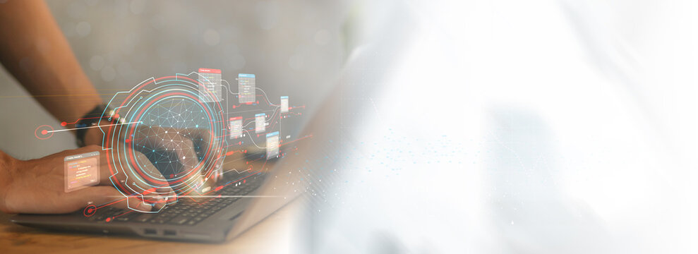 Programmer Coding Classes. Web Developer Coder In Office.