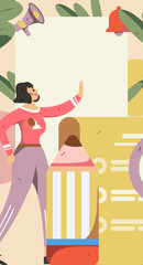 Invite friends to conduct questionnaire survey flat vector concept operation hand drawn illustration
