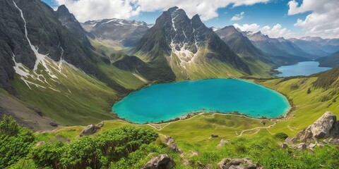 alpine lake in the mountains