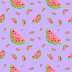 Colorful pattern of watermelon slices, watermelon pattern for background