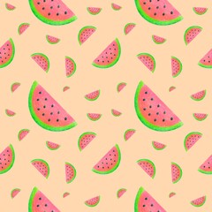 Colorful pattern of watermelon slices, watermelon pattern for background