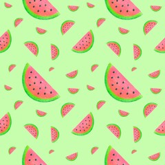 Colorful pattern of watermelon slices, watermelon pattern for background