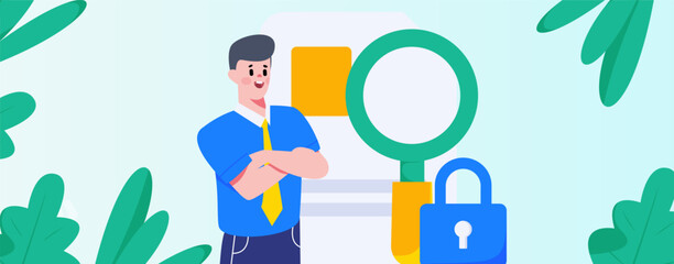 Protection of Intellectual Property Flat Vector Concept Operation Hand Drawn Illustration
