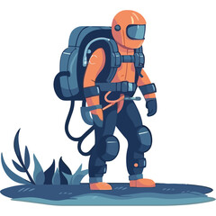 Heroes backpack through nature, armed with equipment