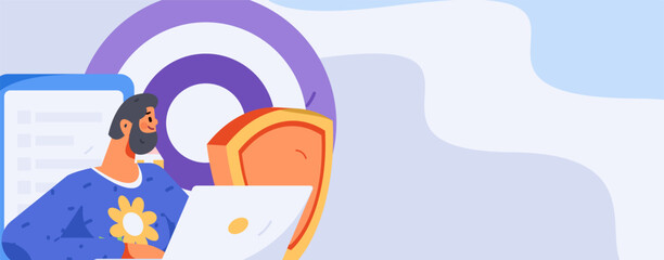 Protection of Intellectual Property Flat Vector Concept Operation Hand Drawn Illustration
