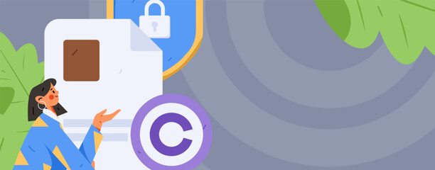 Protection of Intellectual Property Flat Vector Concept Operation Hand Drawn Illustration
