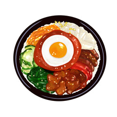 Bibimbap, 비빔밥, korean food, 한국 음식, บิบิมบับงานศิลปะที่ไม่มีชื่อ