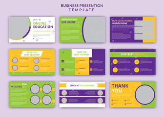 Online webinar or courses PowerPoint presentation slide template design or education presentation slide