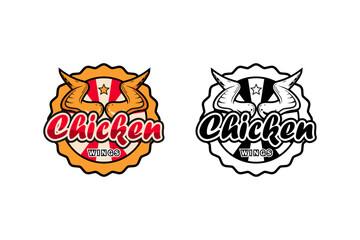 Chiken wings logo template color design vector
