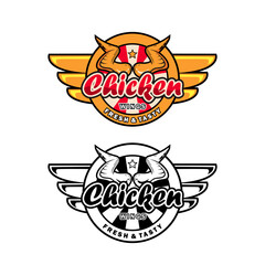 Chiken wings logo template white background