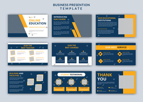 Online webinar or courses PowerPoint presentation slide template design or education presentation slide