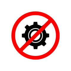  Vector no service gear icon. Flat no service gear icon illustration on white background..eps