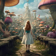 Alice in Wonderland in a Mushroom Kingdom Generative AI